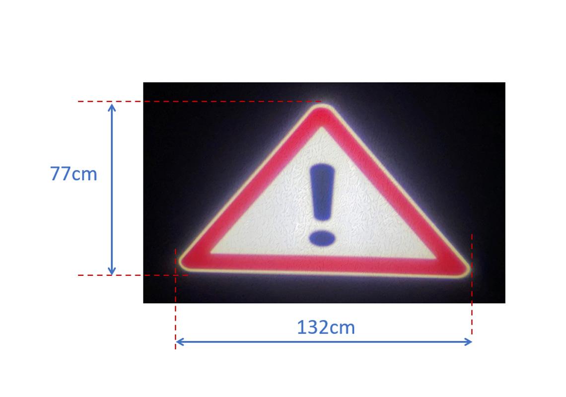 Projection module warning signal